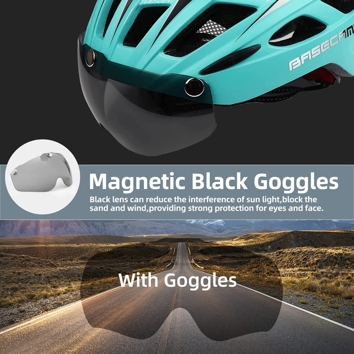 Shinmax Fahrradhelm mit LED-Beleuchtung, Fahrradhelm mit Sicherheitsbeleuchtung, magnetischer Fahrra