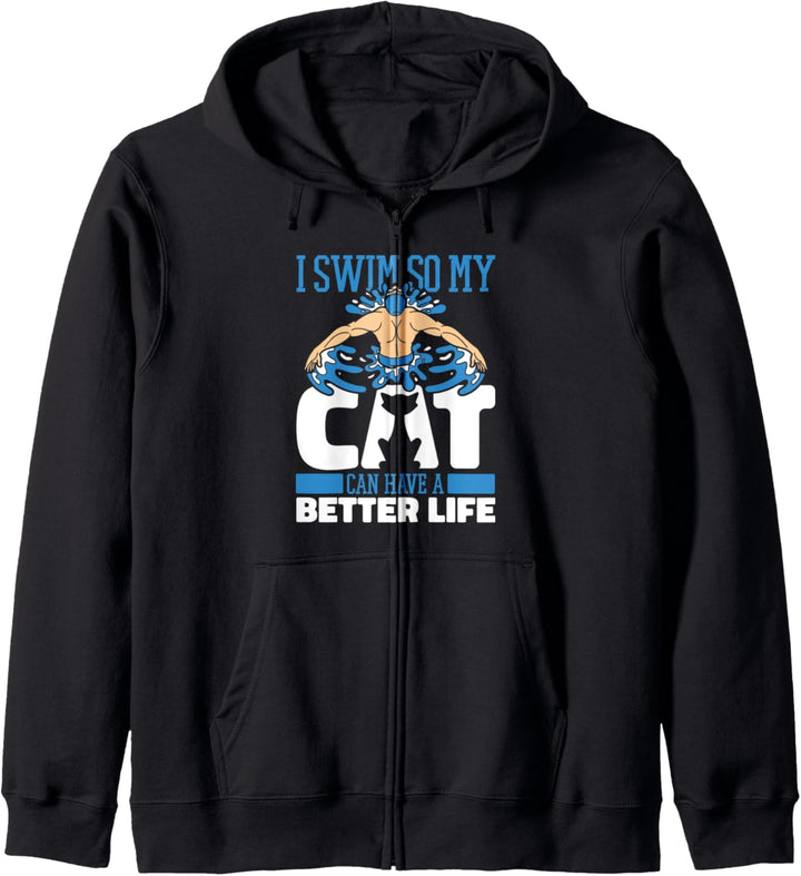 Schwimmer Katze - Schwimmsport Schwimmen Kapuzenjacke