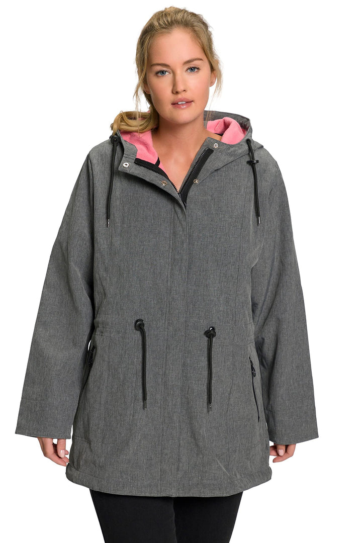 Ulla Popken Damen Funktionsjacke, Softshelljacke Gebondet mit Vlies Jacke, Schwarz