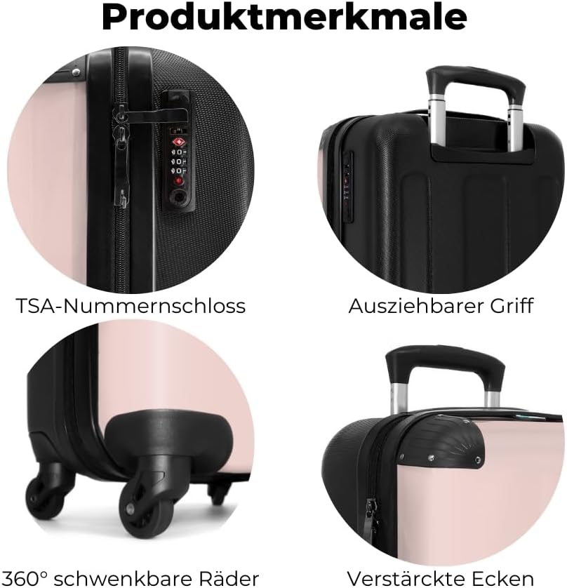NoBoringSuitcases.com® Handgepäck Koffer 55x40x20 Personalisiert - Reisekoffer mit Rollen, Leichtgew