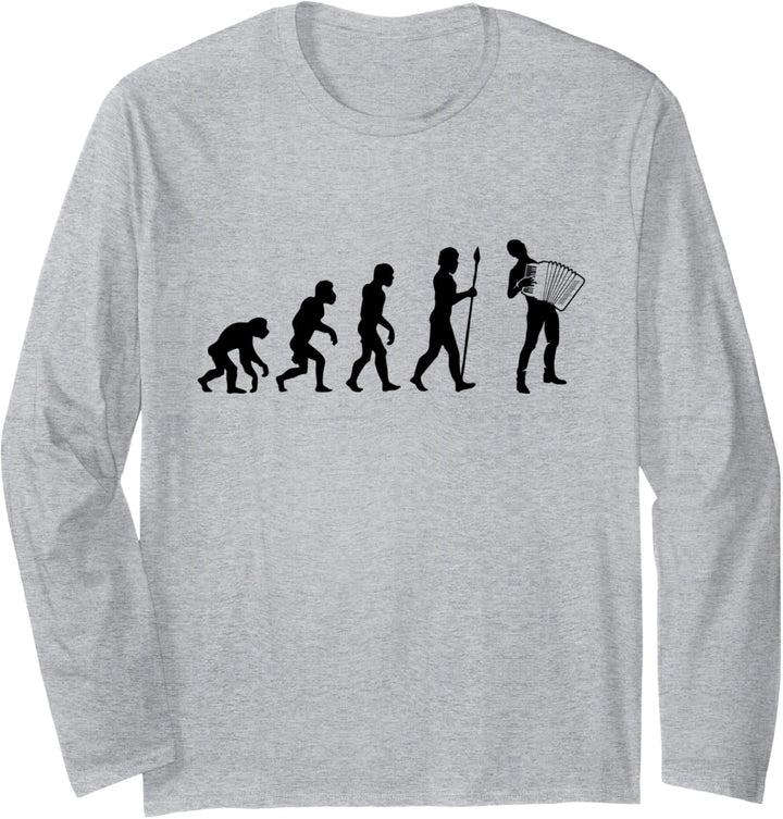 Akkordeon Evolution - Akkordeonspieler Langarmshirt