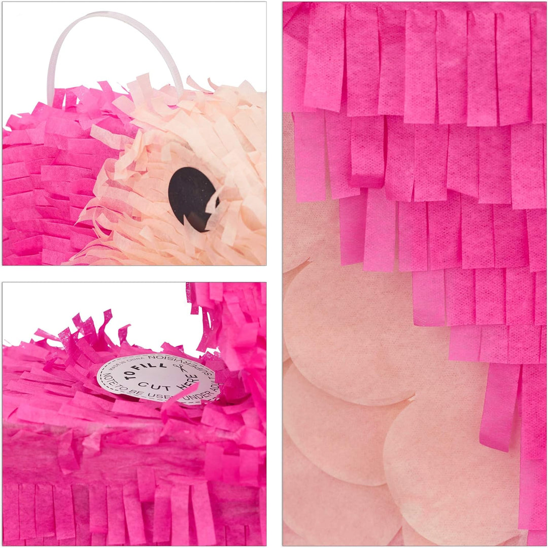 Relaxdays 10022567 Pinata Flamingo, zum Aufhängen, Kinder, Mädchen, Geburtstag, zum Befüllen, HxBxT: