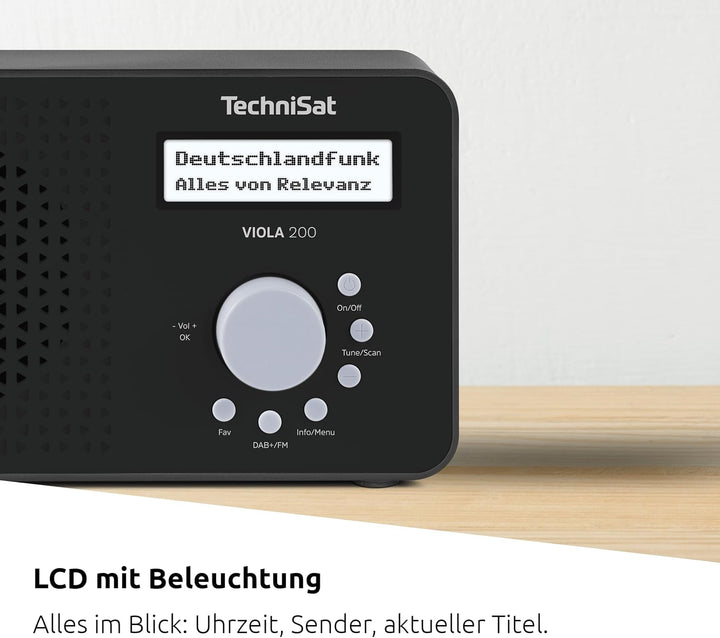 TechniSat Viola 200 - tragbares DAB+/UKW-Radio (mit LCD-Display, Teleskopantenne, Favoritenspeicher,