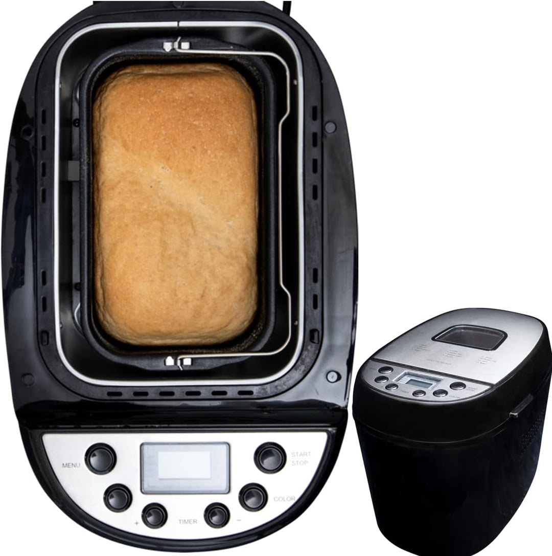 Gastronoma 18260001 Brotbackautomat, Brotbackmaschine 12 digitale Programme, automatisches Zutatenfa
