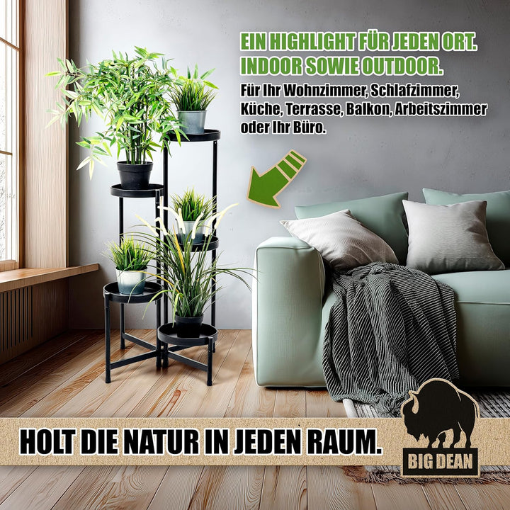 BigDean 5 Etagen Blumentreppe Blumenständer klappbarer Pflanzenständer Pflanzenregal Blumenregal Pfl