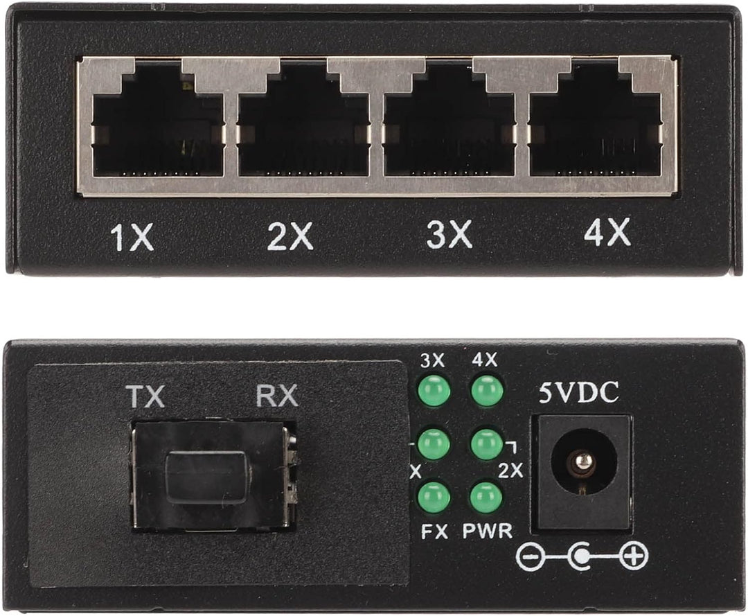 Gigabit-Ethernet-Medienkonverter, SFP-Glasfaser-auf-RJ45-Ethernet-Adapter, 1000Base auf 10/100/1000B