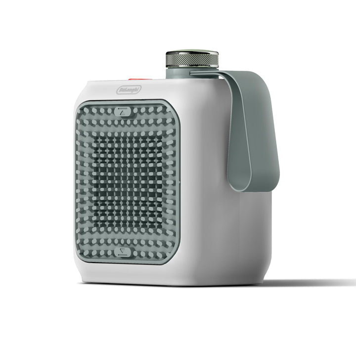 De'Longhi Capsule Desk Keramik-Heizlüfter HFX10B03.GR, leiser Mini-Schnellheizer, ausrichtbarem Gitt