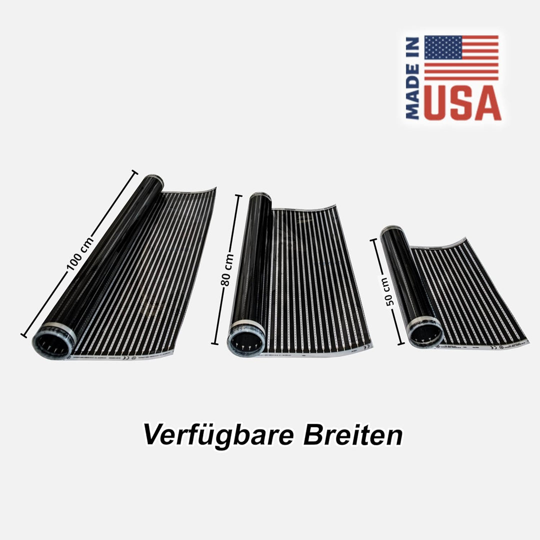 Heizbahn Infrarotheizfolie Bodenheizung Fussbodenheizung Calorique - 150 W/m², 80 cm breit, 3,5m lan