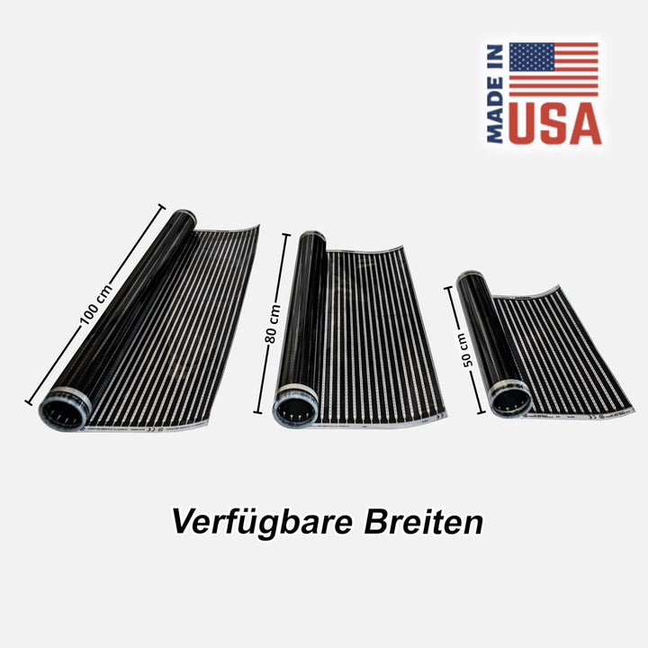Heizbahn Infrarotheizfolie Bodenheizung Fussbodenheizung Calorique - 150 W/m², 80 cm breit, 3,5m lan