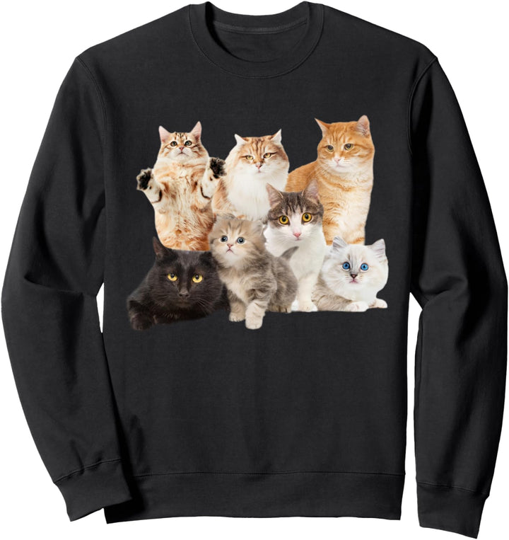 Katzen Crazy Cat Lady Kostüm Süss Karneval Fasching Party Sweatshirt