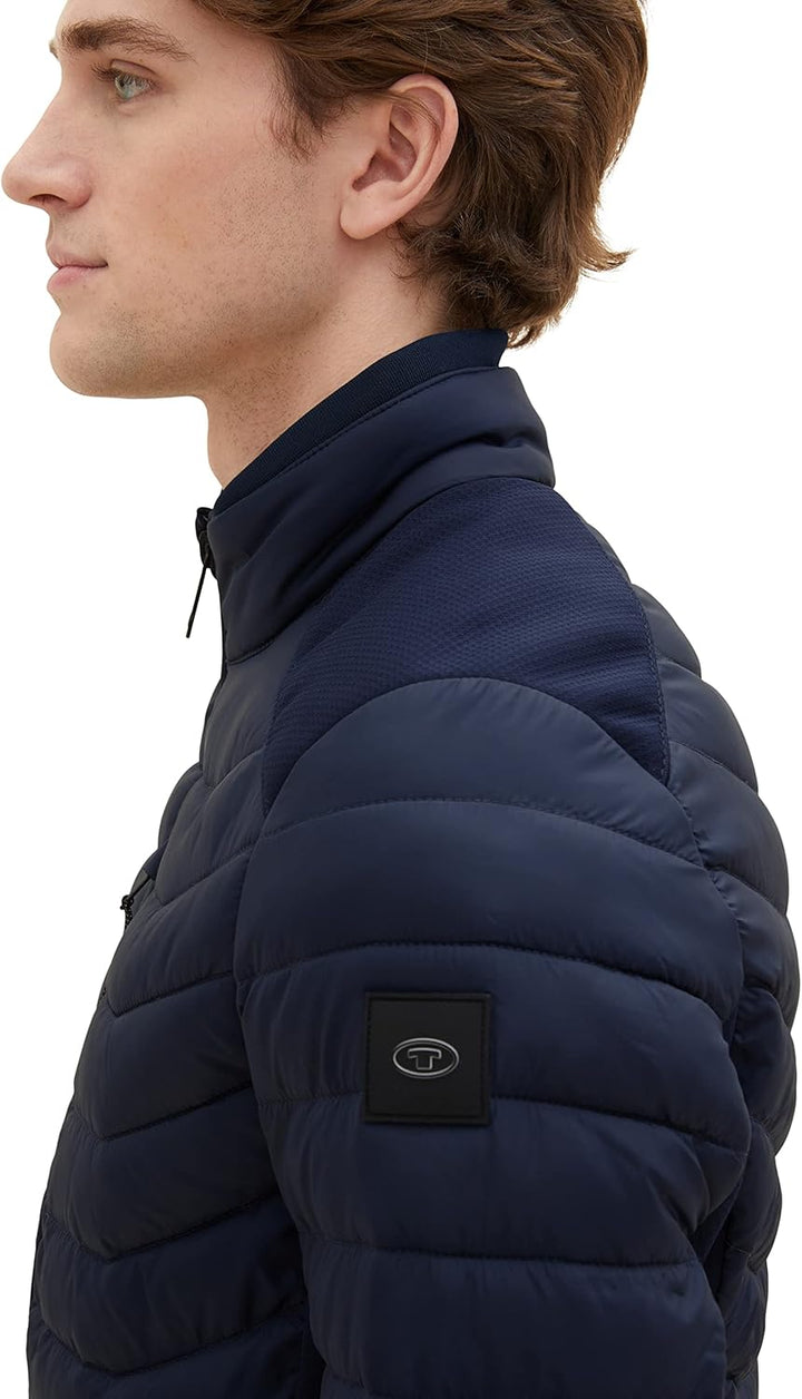 TOM TAILOR Herren Hybrid Steppjacke mit Stehkragen XL 10668-sky Captain Blue, XL 10668-sky Captain B