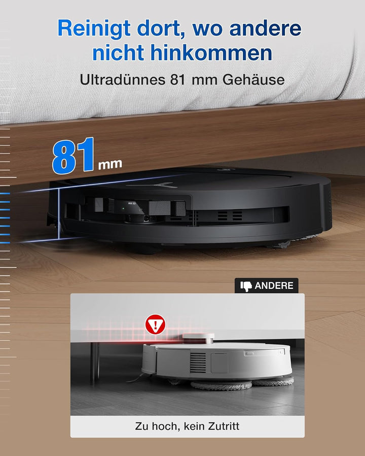 ECOVACS DEEBOT T50 Omni Saugroboter mit Wischfunktion,15.000 Pa, T30 Omni-Upgrade, Ausziehbare Seite