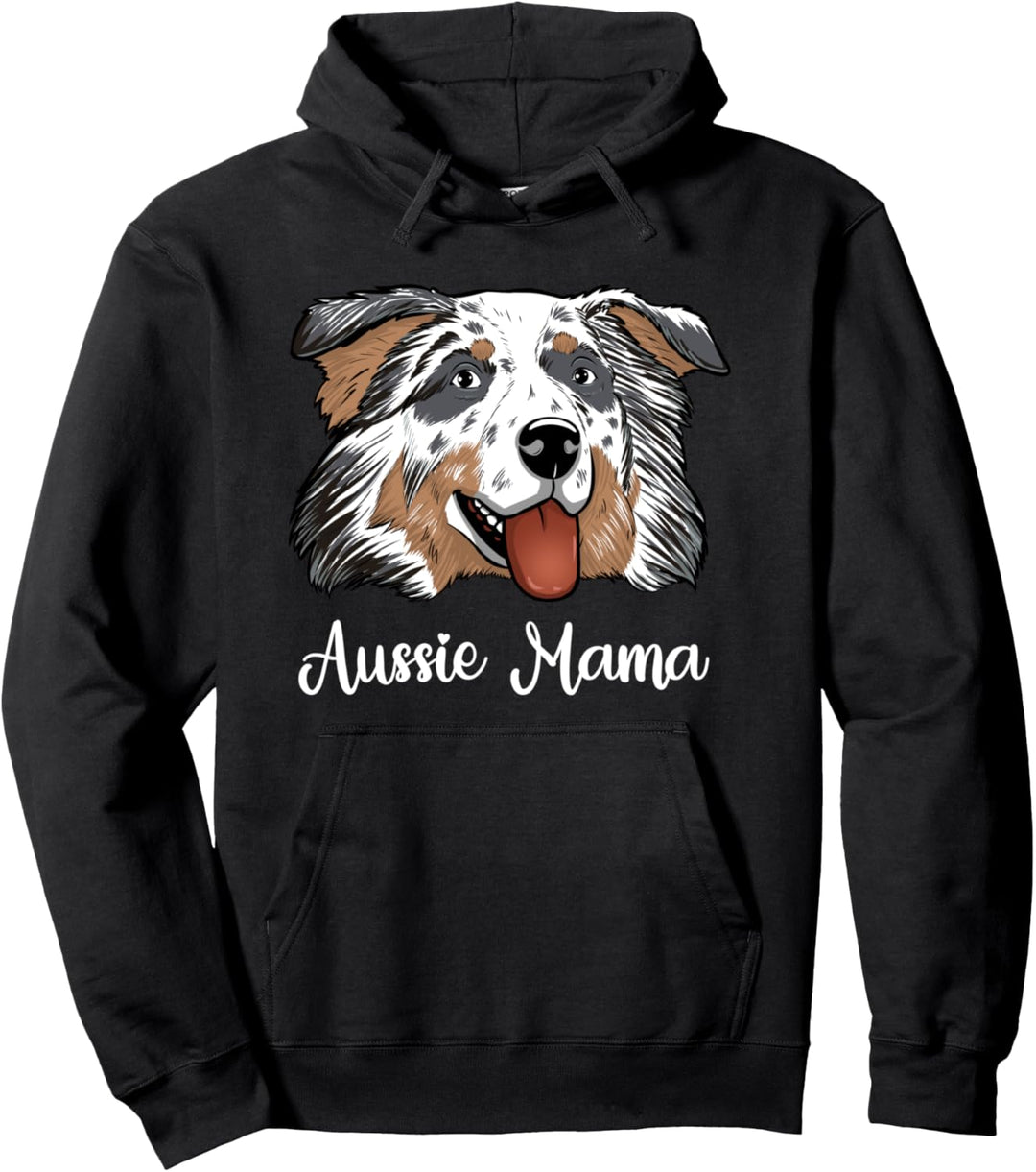 Blue Tri Aussie Mama Aussie Hund Australian Shepherd Pullover Hoodie