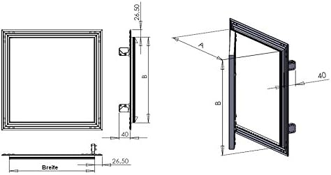 Revisionsklappe Aluminium-Rahmen 12,5 mm GK-Einlage Gipskarton Revisionstür Alu (250 x 300)