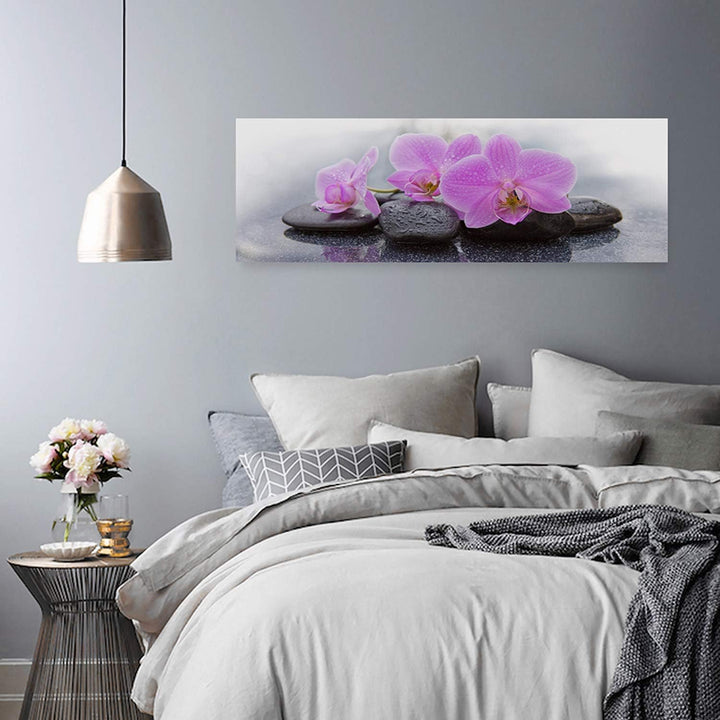 Feeby Bilder Orchidee 120x40 cm 1 Teilig Wohnzimmer Schlafzimmer Büro Küche Wandbilder Leinwandbilde