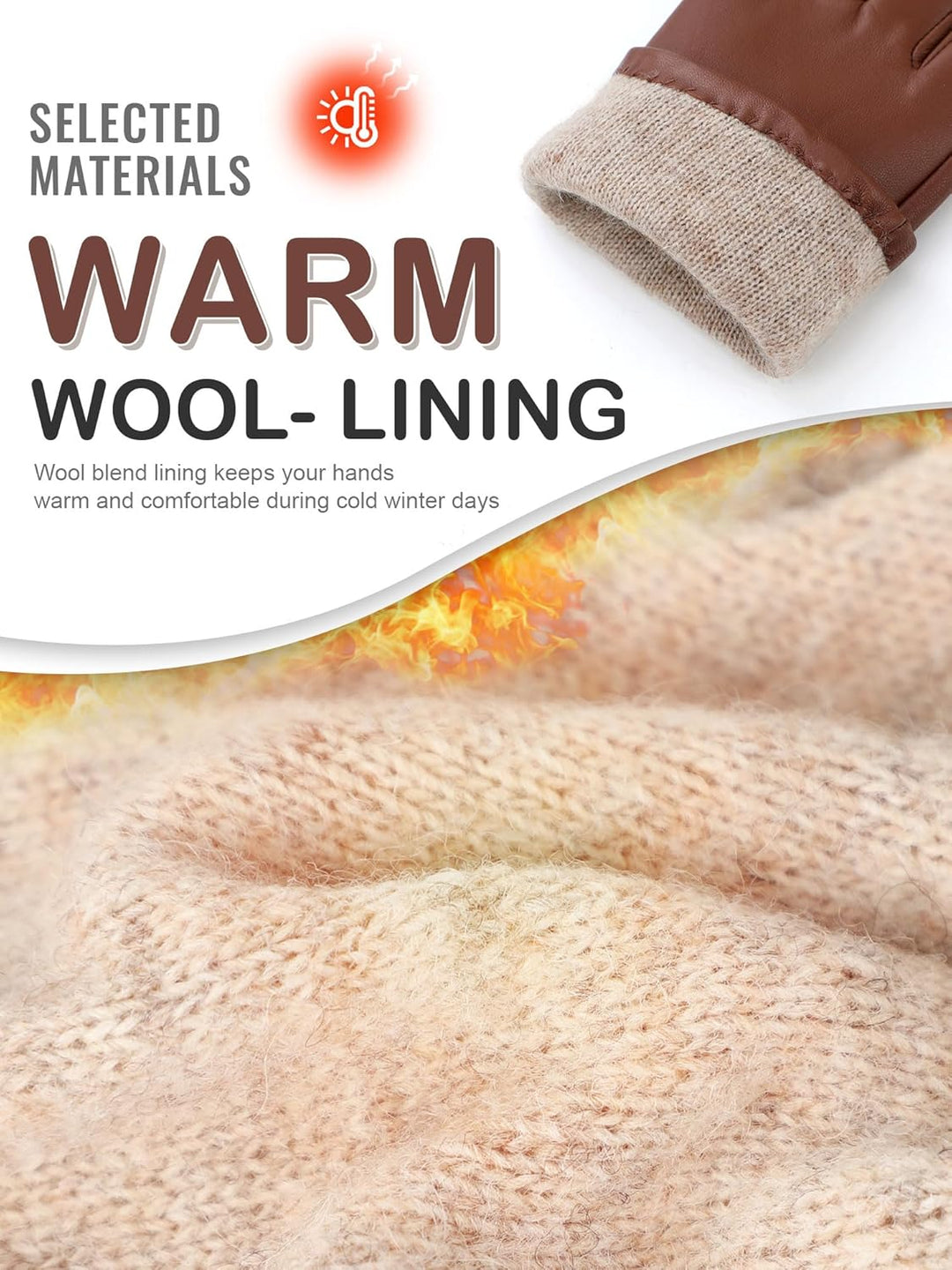 GSG SINCE 1998 Echtes Lammfell Lederhandschuhe für Damen Warm Gefütterte Touchscreen Winterhandschuh