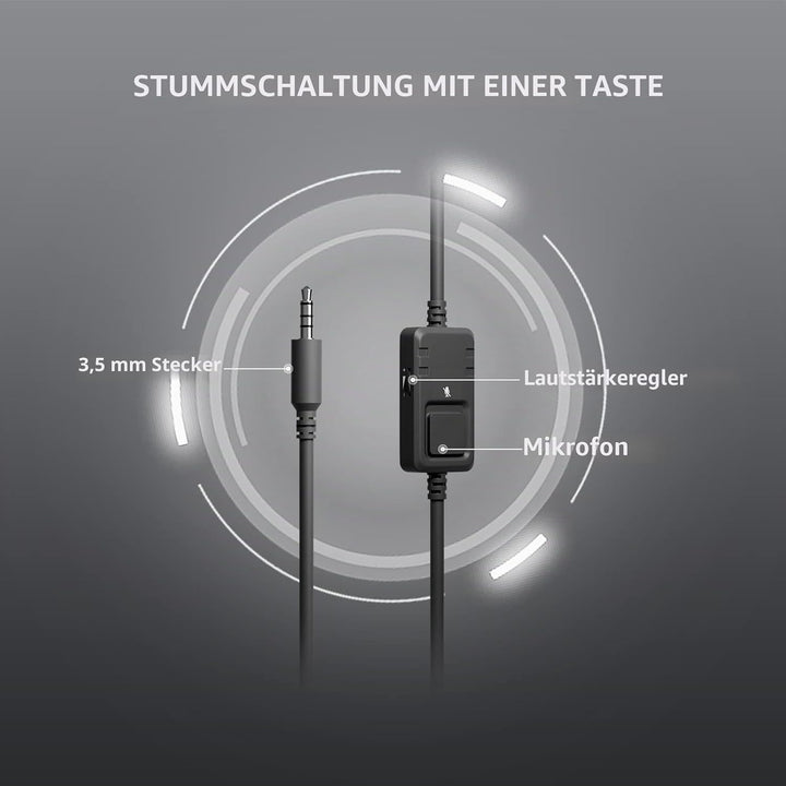 Somic Gaming-Kopfhörer für Xbox One, Stereo-Surround-Sound mit Geräuschunterdrückung, abnehmbares Ka