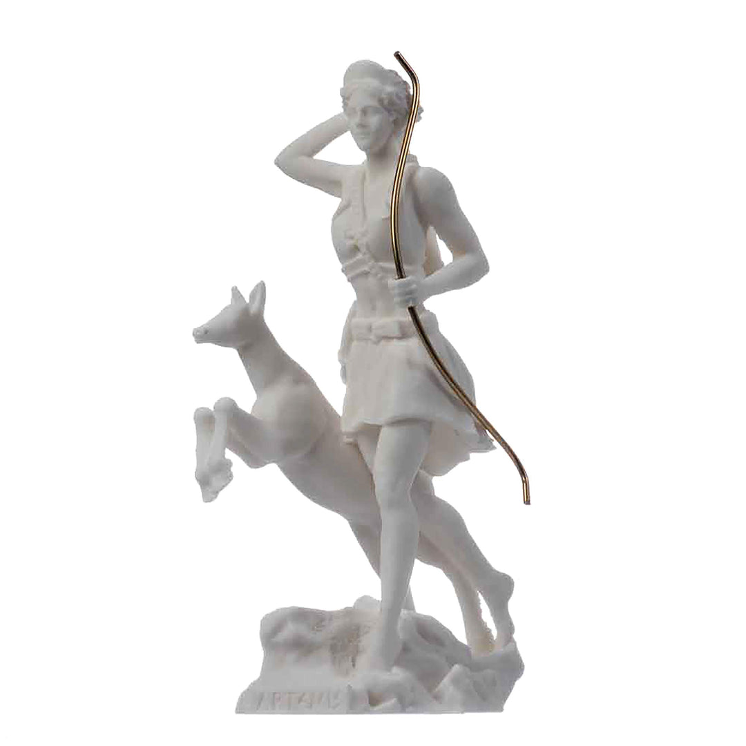 Göttin Artemis Diana Griechische Statue Natur Mond Alabaster 17 cm