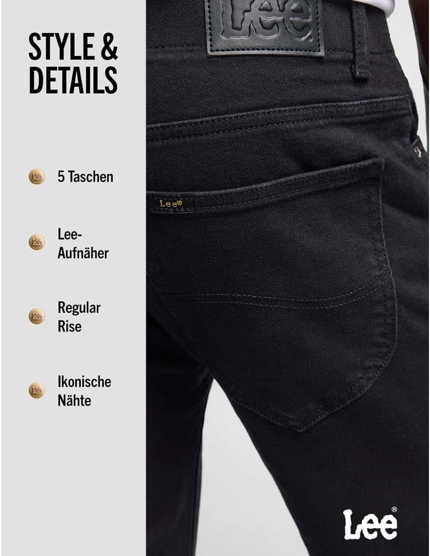 Lee Herren Extreme Motion Jeans 34W / 32L Schwarz, 34W / 32L Schwarz