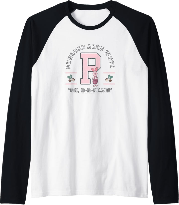 Disney Winnie The Pooh Piglet Collegiate Oh D-D-Dear! Raglan