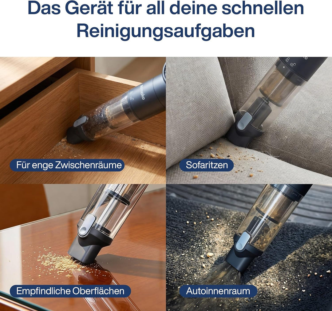Samako NanoDetect Pro 135W Auto Handstaubsauger Akku, kabelloser Handsauger mit HEPA-Filter, Auflade