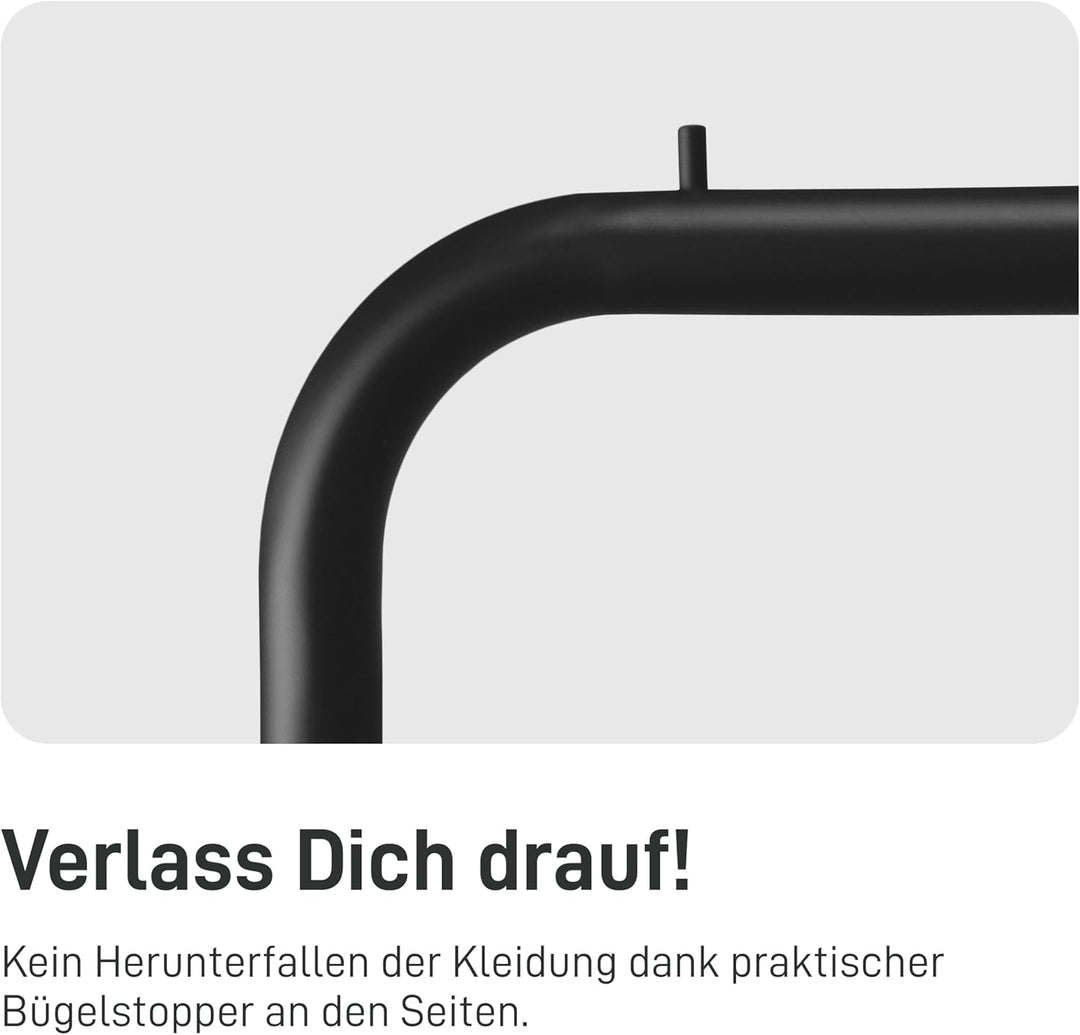 Natural Goods Berlin Kleiderständer OVAL - Kleiderstange Schwarz 160 cm x 80 cm - Stehender Metall K