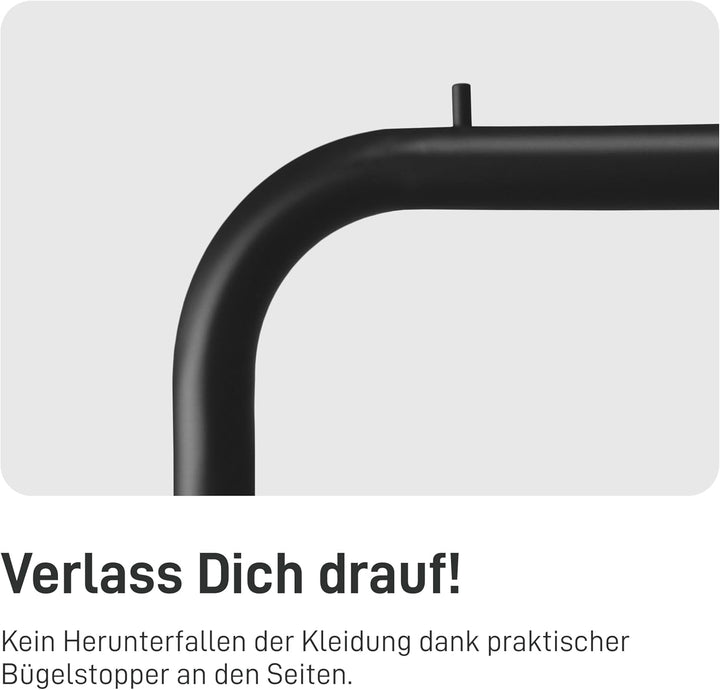 Natural Goods Berlin Kleiderständer OVAL - Kleiderstange Schwarz 160 cm x 80 cm - Stehender Metall K