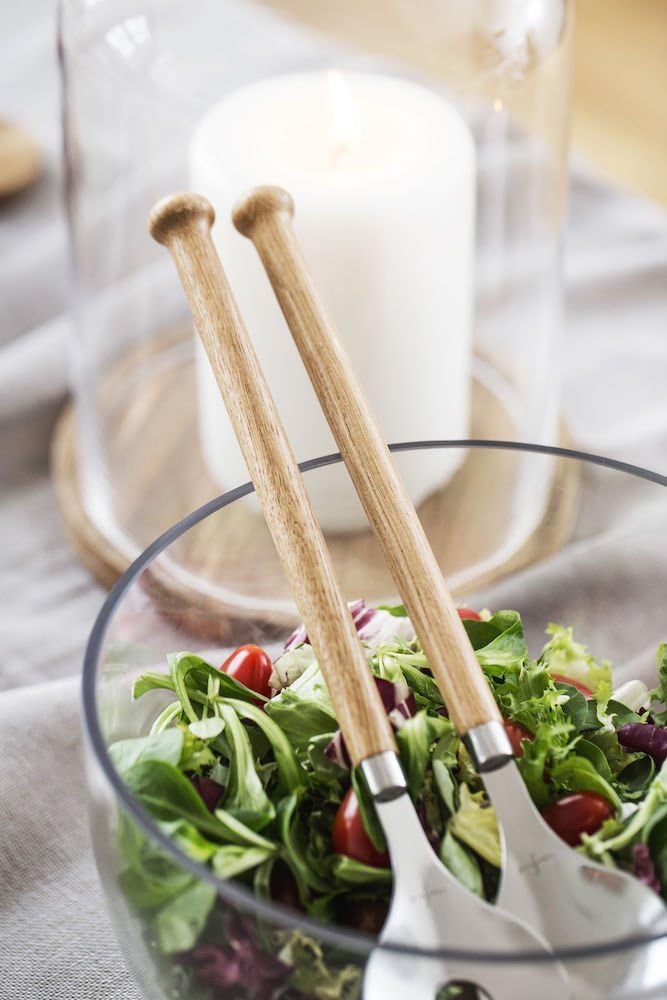 Sagaform 5017605 serving utensils Salatbesteck, Edelstahl, braun, 31 x 5,8 cm Serviergeräte, Servier
