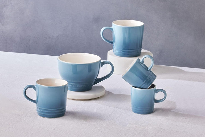 LE CREUSET Espressotasse aus Steinzeug, 100 ml, Chambray, 70305104340099 Blau 100 ml Espressotasse a