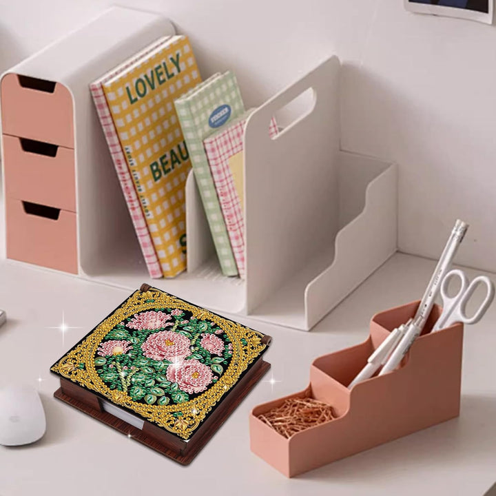 JISHSHAY Diamond Painting Zettelbox Blumen Diamant Painting Zettel Box Diamantmalerei Notizzettelbox