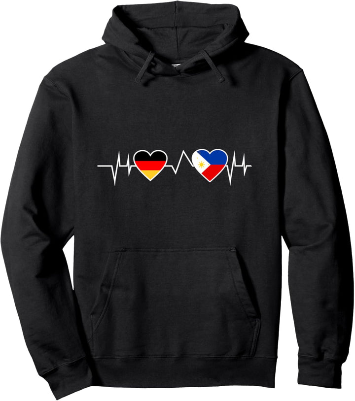 Deutsche Philippinen Herzschlag Pullover Hoodie