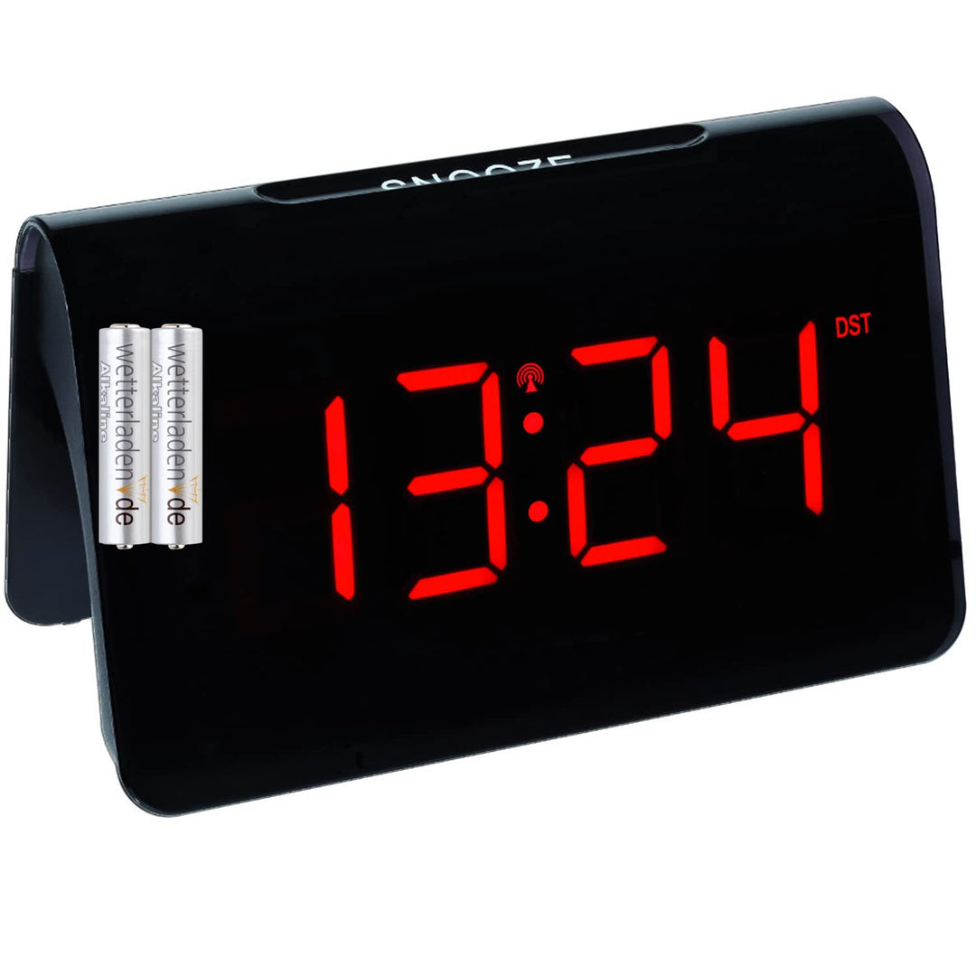 TFA Dostmann 60.2543 Digitaler Funk Wecker ICON LED Leuchtziffern rote Ziffern, mit Batterien, rote