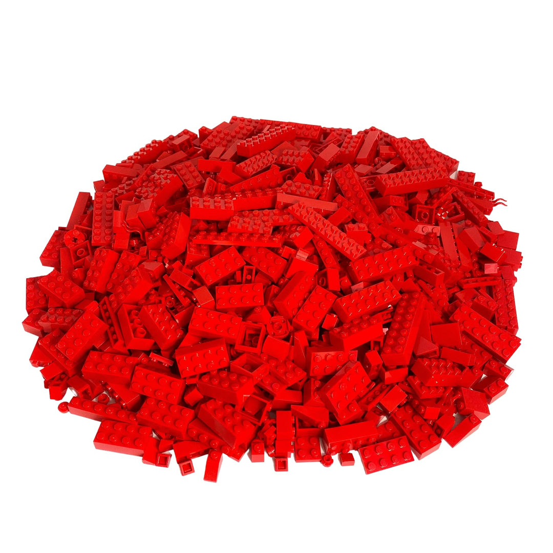 LEGO - 100 Legosteine in verschiedenen Grössen - Seltene Steine enthalten! - Neuware (Rot)