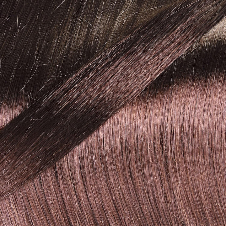 hair2heart Premium Extensions Echthaar Bondings glatt - 100 Strähnen 0.8g 50cm 4/77 mittelbraun brau