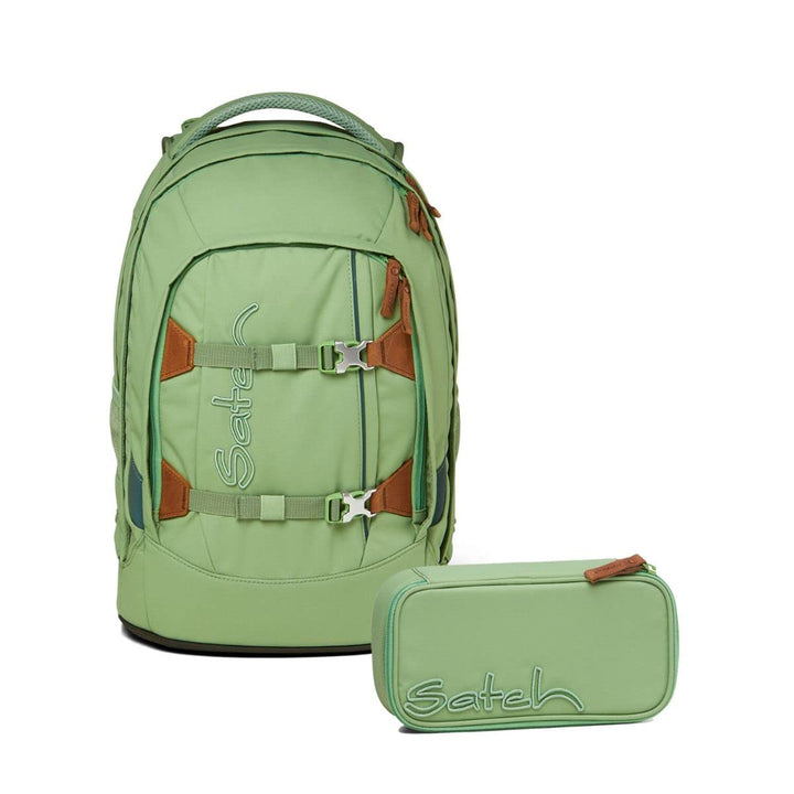 Satch Pack Schulrucksack Set 2tlg. mit Schlamperbox (Nordic Jade Green Skandi Edition), Nordic Jade