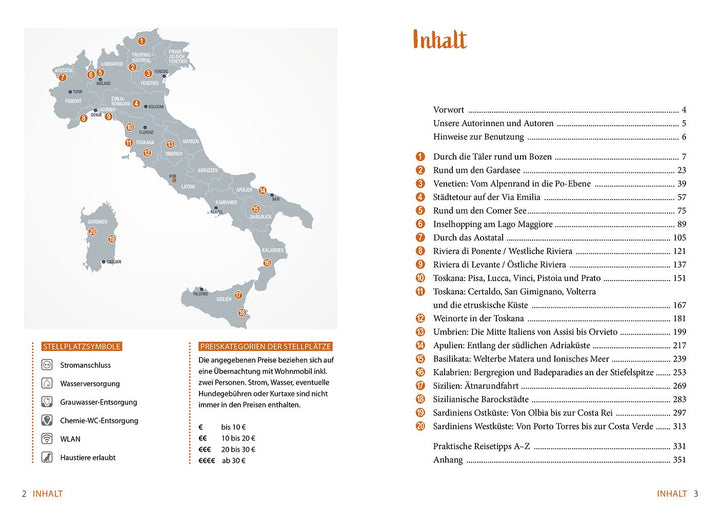 Reise Know-How Womo &amp; weg: Italien – Die schönsten Touren von den Alpen bis Sizilien: (20 Ziele mit