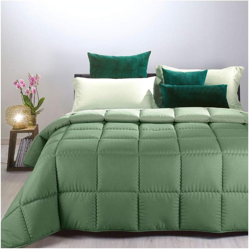 Caleffi Steppdecke Doppelbett Modern aus Mikrofaser Jade Einfarbig Doppelbett Jade, Doppelbett Jade