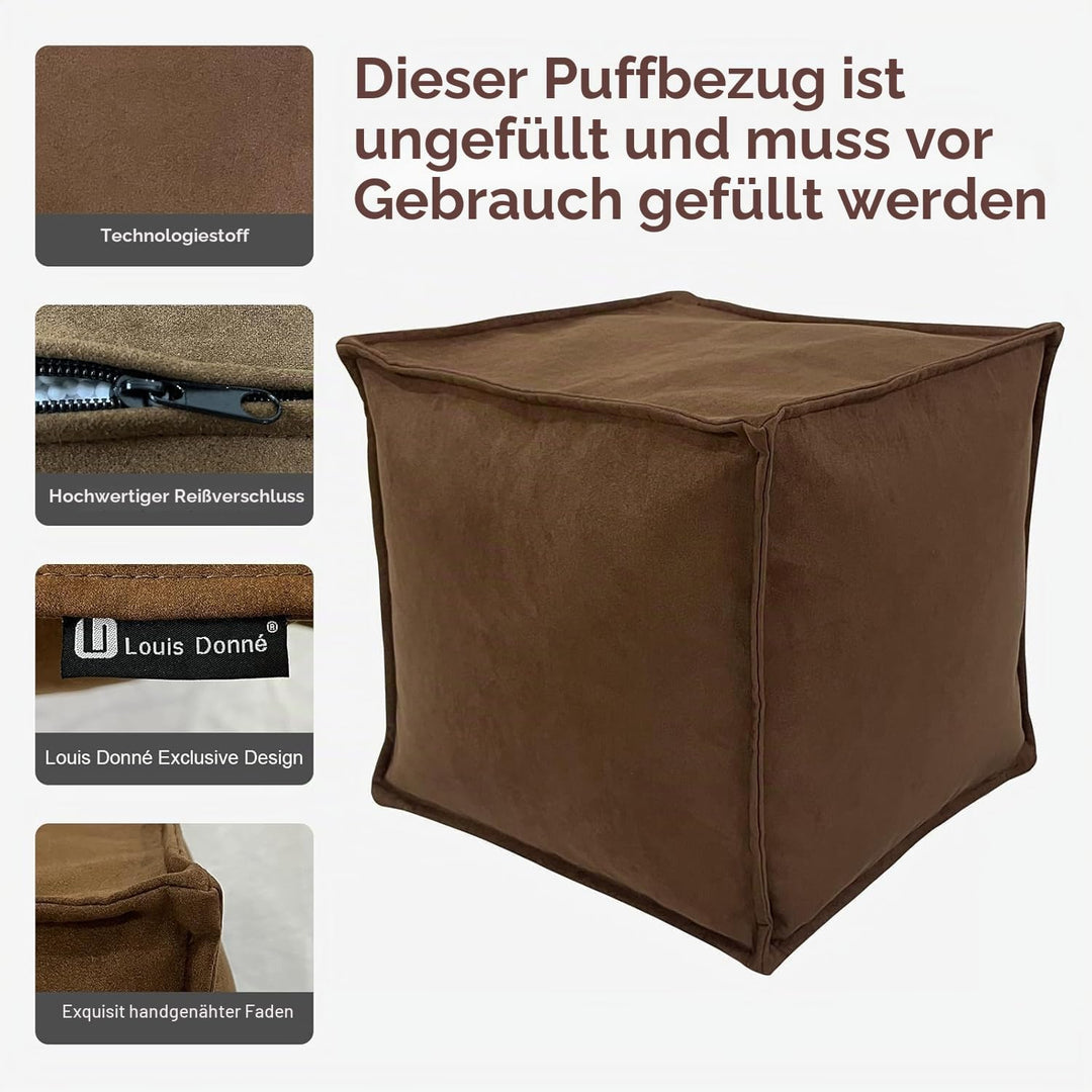 Louis Donné Rechteck Polsterhocker Quadratisches Sitzpouf Fusshocker Holster Ungefüllt Stoff Sitzpuf