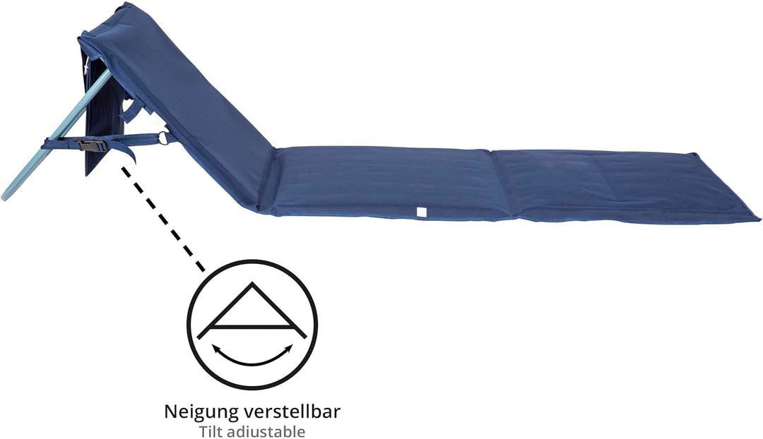 ONVAYA Premium Strandmatte 2cm gepolstert mit Rückenlehne | Strandliege faltbar | Strandmatratze | S