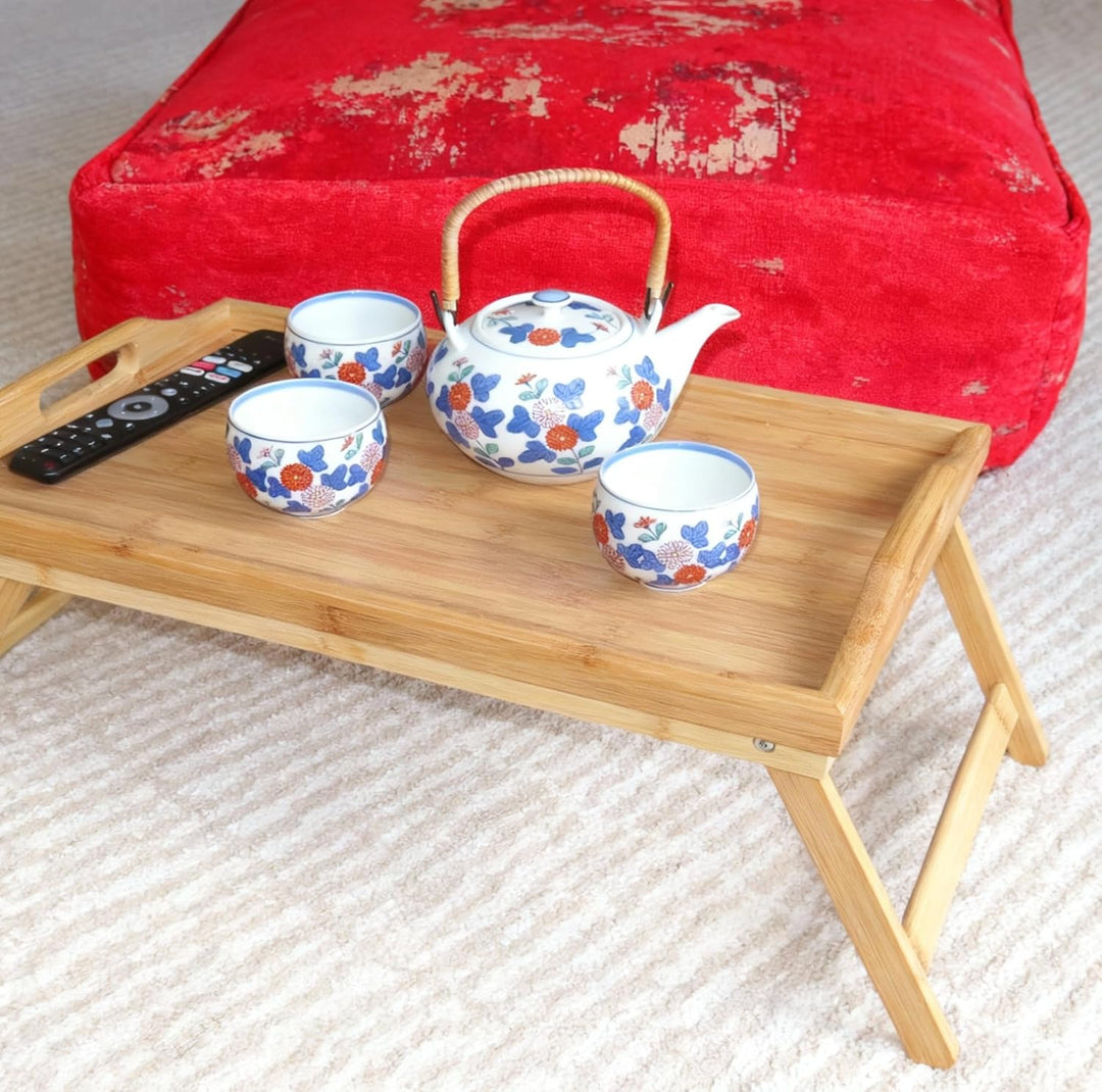 Frühstücks-Tablett klappbar Holz Serviertablett Betttablett Tablett Faltbare Beine im Bett