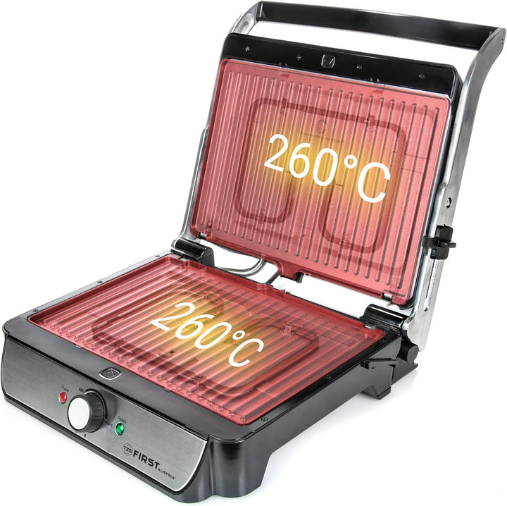 TZS First Austria Tischgrill, Elektrogrill für den Tischgebrauch, Grillplatte für Fleisch &amp; Gemüse,