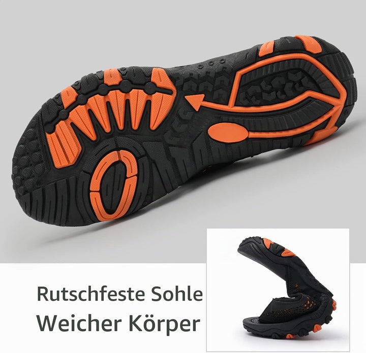 Herren Flip Flops Zehentrenner Leder mit Arch Support Sandalen Weich Leder Stoff Badelatschen Sommer