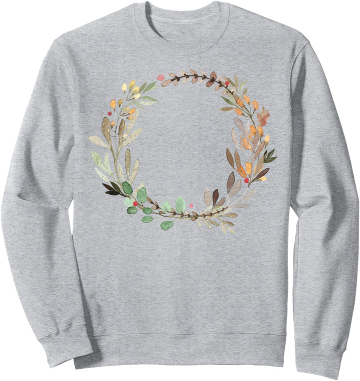 Trendy Watercolor Wreath Sweatshirt