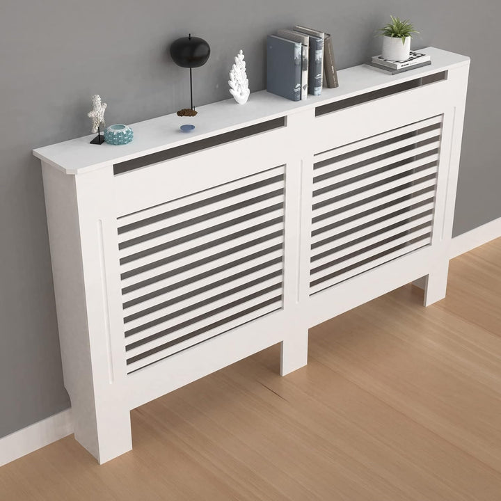 FATIVO Heizkörperverkleidung 101×172×19 cm Hohe Heizkörperabdeckung Horizontal Holz Weiss aus MDF la