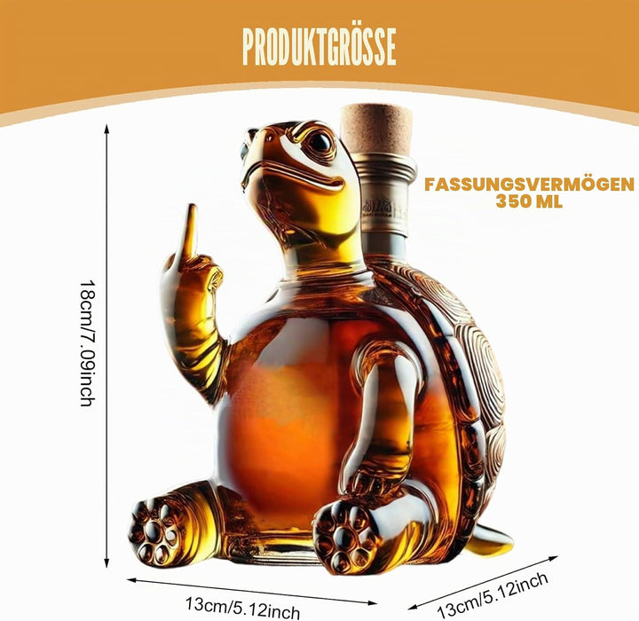 Whisky-Dekanter, 350 ml Schildkröten-Weindekanter zeigt seinen Mittelfinger, 5, 1 x 5, 1 x 7, transp