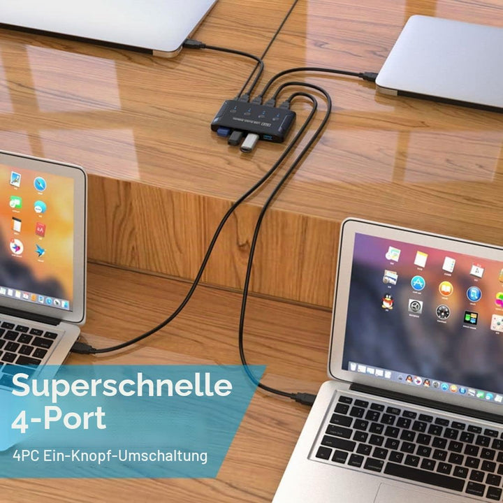 Chenyang USB 3.0 KVM Sharing Switch Selector 4 Computer teilen 4 USB Geräte für Tastatur Maus Scanne