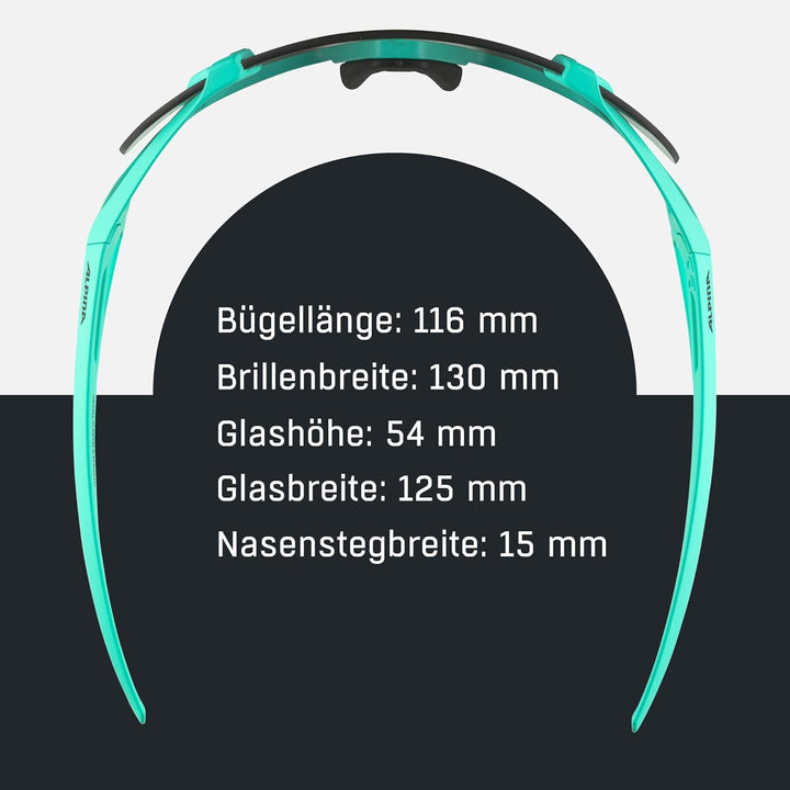 ALPINA Unisex Sport- &amp; Fahrradbrille Sportbrille (1er Pack) Einheitsgrösse turquoise matt, Einheitsg