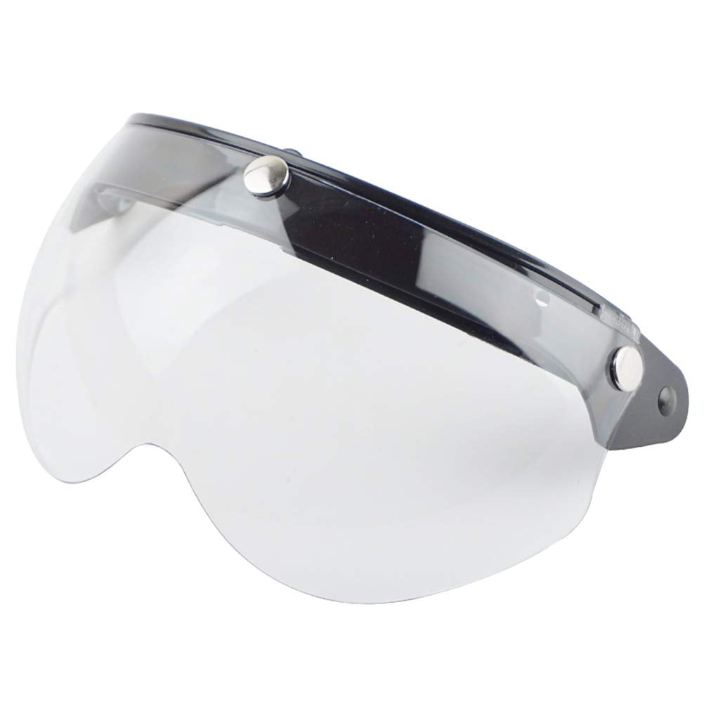 Breale Universal Motorrad Windproof Helm Visier Front Flip Up 3 Snap Sun Shield Halbgesicht Ersatz H