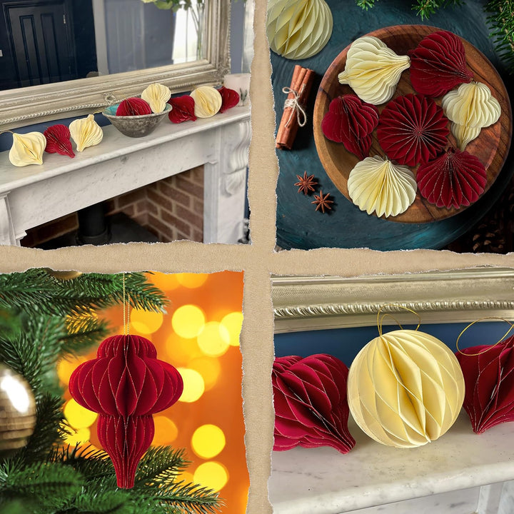 Premium Wiederverwendbare Weihnachtsdeko - Christbaumschmuck, Papier Weihnachtskugeln, Weihnachtsbau