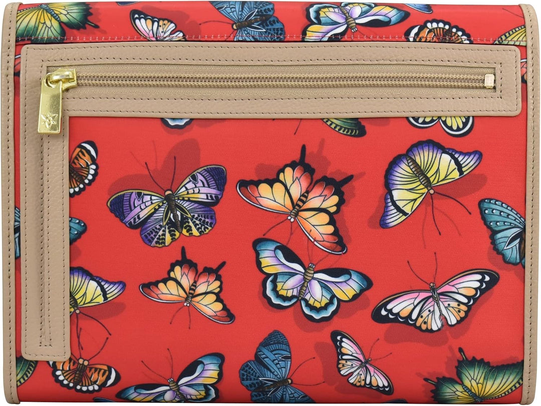 Anuschka Reise Organizer Mappe - Wanderlust Kollektion - Nylonstoff mit Leder Trim und Kunstdruck Bu